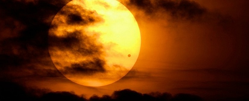Beautiful shot of the Venus transit right near sunset. Courtesy of reddit user kurtkaboom.